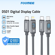 Foomee DS01 Digital Display Cable Usb-C to Usb-C/Usb-C to Lightning | 27W/100W 20cm Braided Nylon wi