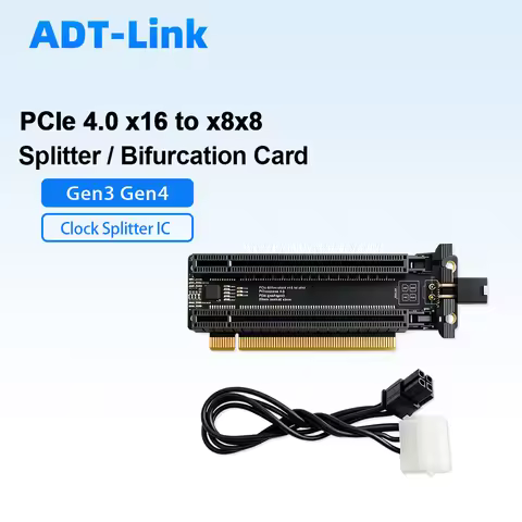 ADT-Link PCIE 4.0 X16 1 To 2 Expansion Gen4 Split Card PCIe Bifurcation X16 To X8 X8 Spaced Slots CP
