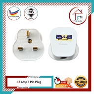 13 Amp White Fused Pin Plug with SIRIM Certified/ Fused Pin Plug/ Plug Pin Putih 13 Amp