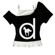 Deftones cropped top girl y2k japan harajuku gyaru cutecore tshirt manga dollette gyaru