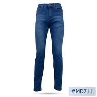 กางเกงยีนส์ผู้ชายทรงกระบอกเล็ก นิยมยีนส์ Niyom jeans สียีนส์ ผ้ายืด ขายาวทรงกระบอก รุ่น MD711