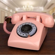 Red Corded Telephone Classic Rotary Dial Home Office Phones Antique Vintage Telephone of 1930s Old F