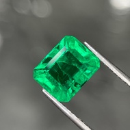 3.2 Ctw Lab Grown Colombian Emerald (Hydrothermal) Emerald Cut w/inclusions 9.8 x 7.9 (mm)