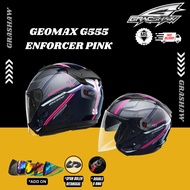 GRACSHAW GEOMAX G555 ENFORCER PINK HELMET DOUBLE VISOR (GRACSHAW HELMET GEOMAX G555 ENFORCER PINK OP