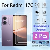 2 Pcs Redmi 17C Transparent No Bezel Tempered Glass Screen Protector For Redmi 17C 17 A7 Pro 4G 5G N