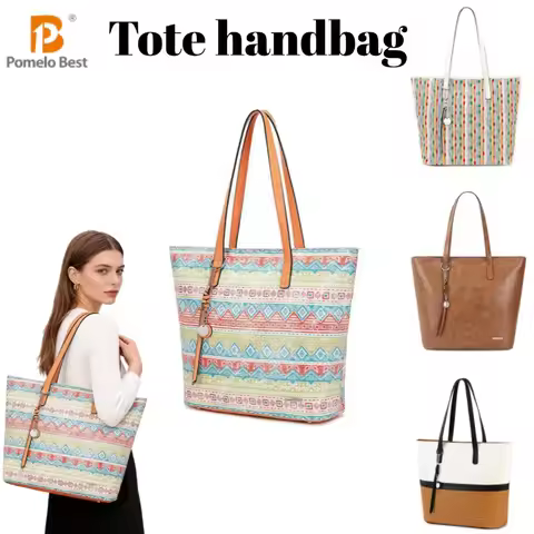 Pomelo Best Tote Bags for Women Large Purses Handbags with Zippers Stylish Shoulder Tote Bags for Da