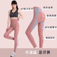 seluar ketat perempuan/Shark skin Leggings with breasted waist and seamless hip lifting Yoga Pants Aulora pants