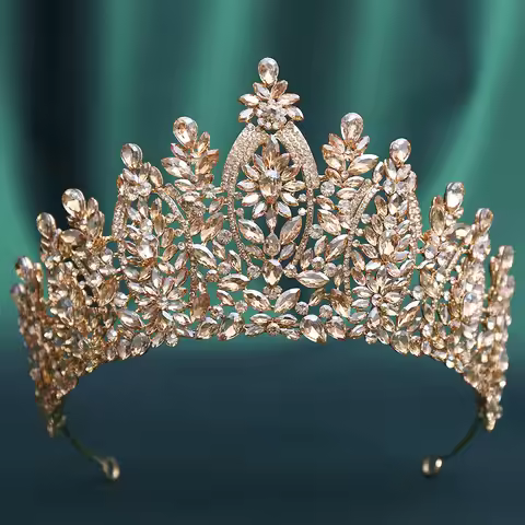 Baroque Crystal Wedding Crowns Queen Princess Large Bridal Tiaras Crown For Pageant Miss Universe We