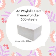 A6 Direct Thermal Paper Sticker / Label/ AWB Waybill sticker , Fanfold , 500 sheets