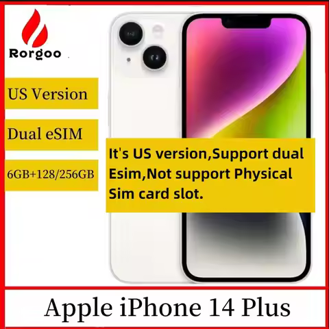 Apple iPhone 14 Plus US version Dual eSIM 128GB 256GB 6GB RAM 6.7" Super Retina OLED Face ID NFC A15