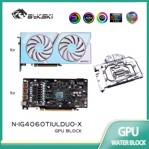 Bykski N-IG4060TIULDUO-X GPU Block Use for Colorful GeForce RTX 4060 Ti Ultra W OC 8G Graphics Video