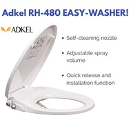 Adkel RH-480 EASY-WASHER! ✔ - Comes with Rear/Feminine Wash Self-Cleaning Nozzle etc. Squeaky Clean! Replaces Your Toilet Cover! Free Installation!