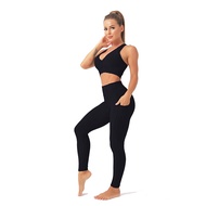 2 Piece Yoga Set Seamless Fitness Gym Workout Clothes Women Sports Bra Pants