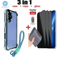 3in1 1Pcs Phone Case+1Pcs Matte Anti Spy Ceramic Tempered Glass+1PCS Wristband Hanging Rope for Sams