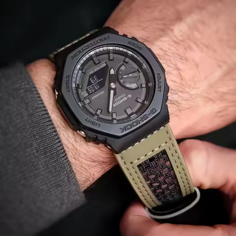 Hemsut DURO Top Grain Leather Watch Band for Gshock DW5600 GA110 DW8900 GA2100 9052 BA110 M5630 BGA4
