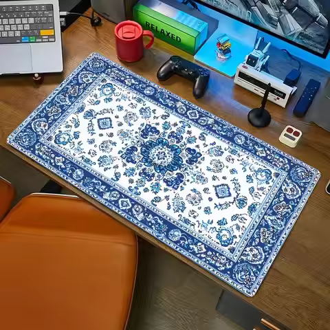 Blue Persian Carpet Mysterious Retro Mouse Pad Pc Gamer Mousepad Rubber Mouse Mat Gaming Speed Keybo