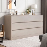 ONE - 簡約多層抽屜置物櫃收納櫃儲物櫃【雙排三層六抽屜 100*40*68cm】漢白玉色 (無櫃抽款)