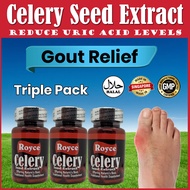 Royce Celery Seed Extract Triple Pack Bundle (60x3) 180 capsules | Uric Acid Gout Supplement GMP