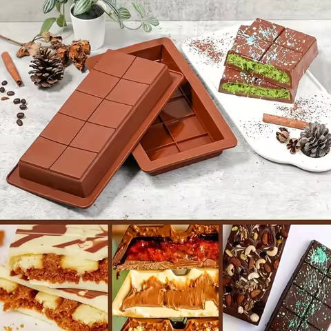 Chocolate bar mold silicone, large filling Dubai pistachio deep bar mold kit 1-inch thick large pack