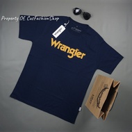เสื้อยืดผู้ชาย Wrangler นำเข้า Wrangler สหรัฐอเมริกาเสื้อยืดเสื้อนำเข้าสีกรมท่าS-5XLSize S-5XL
