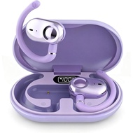Purple Over Open Ear Earbuds Headphones Bluetooth Wireless Outside Out of Ear Buds Hook for Runners 