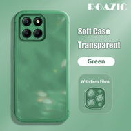 With Lens Films Phone Case For Honor X8A 5G/Honor X8 5G/Honor X6 Transparent Back Cover Plating Clear Soft TPU Shockproof Casing