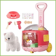 Pet Toys for Kids Electric Animal Walking Barking Trolley Case Stuffed Plush Figures for Pretend Pla