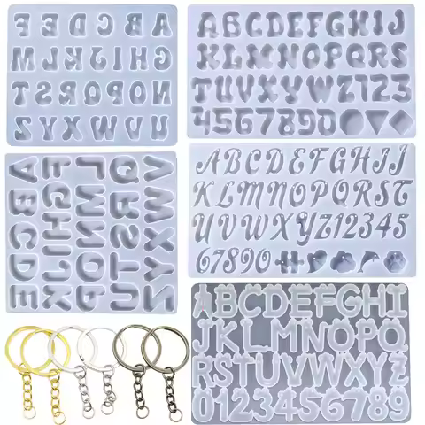Alphabet Epoxy Resin Silicone Mold Letter Number Mould DIY Keychain Earring Pendant Epoxy Resin Jewe
