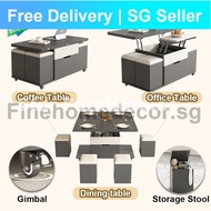 Free Installation 3-1 in 1 Adjustable Coffee Home Dining Chair / Foldable Side Table