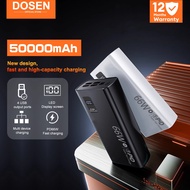 DOSEN Power Bank K7 Fast Charging Four USB Portable Digital Display Black White(PD66W/50000mAh 30000