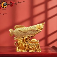 [prettyia] Feng Shui Wealth Arowana Fish,Fish Sculpture,Feng Shui Decor,Sturdy,Lucky Statue Figurine