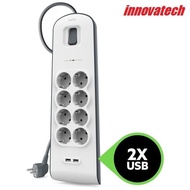 BELKIN SURGE PROTECTOR COLOKAN LISTRIK ANTI PETIR 8OUT USB BSV804VF2M - ABINAYA7