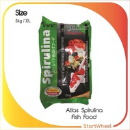 Atlas Fish Food Spirulina Floating Pellet 5KG / Makanan Ikan Koi / Koi Fish Pellet