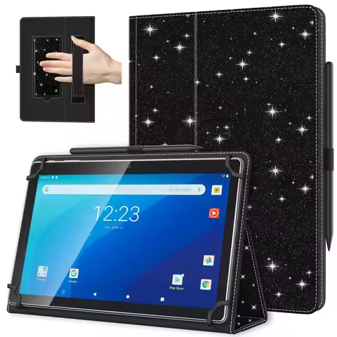 Universal Case for All 9.6"-11" Touchscreen Tablet Lightweight Folding Stand Cover with Hand Strap f