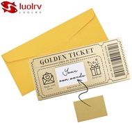 LUOLRV Golden Ticket Scratch- Card, with Envelope  Concert Ticket,  Party Favor Scratch  Ticket Raff