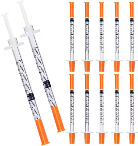 100Pcs 1ml 1cc insulin Syringe With Needle 30G 5/16 Inch Disopable Sterile individually Packed for A