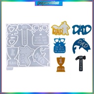 POP Dad Letter Keychain Mold DIY Epoxy Resin Molds 3D Fathers Day Pendant Mold Craft