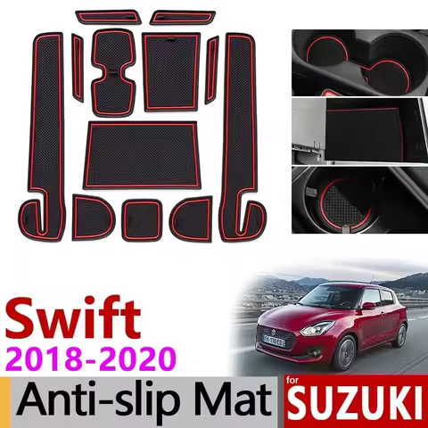 Anti-Slip Mat for Phone Gate Slot Mats Cup Rubber Pads for Suzuki Swift 4 2018 2019 2020 ZC33S Acces