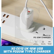 18W USB PD20W TYPE C CHARGER INCLUDE TYPE C TO LIGHTN CABLE XO CE12 CHARGER ADAPTER