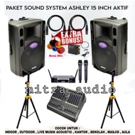 Paket Karaoke Speaker Ashley 15 Inch Aktif Mixer Ashley ( SET 2 )