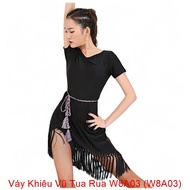 Tassel Dance Dress W8A03 (W8A03) - Black + Size