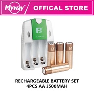 Rechargeable Battery Set - 4pcs AA 2500MAH