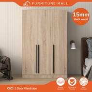 SKL Furniture [15MM THICKNESS] 2/3-DOORS WARDROBE / ALMARI BAJU WITH HANDLE
