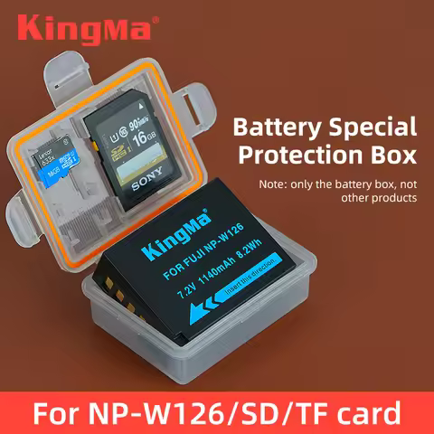 KingMa NP-W126 Battery Holder Box Battery Storage Case For FUJIFILM NP-W126 Battery XT2 XT10 XT20 XT