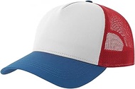 Rapper 5 Panel Cotton Sustainable Trucker Cap (UK Size: One Size) (White/Red/Royal Blue)