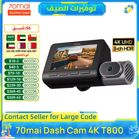 70mai 4K Dash Cam T800 4G Remote Control Parking Surveillance Starvis 2 IMX678 HDR Wi Fi 6 Supercapa