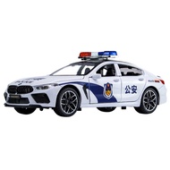 Jinlifang Large Size 1: 24 BMW M8 Alloy Police Car Model Ornaments Toy Hot