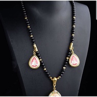3 Hook Thai Black Bead Amulet Necklace