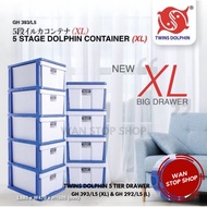 5 Tier Plastic Drawer Extra Large High Quality Self Assemble Drawer Made in Malaysia Ready Stock