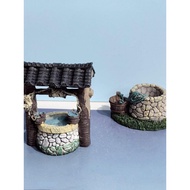 Stone well eaves wheel water Table Decoration Stone well eaves wheel water Baking ancient mini202604